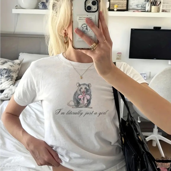 I’m Literally Just A Girl 🐀 Crop Top - Picture 2 of 8